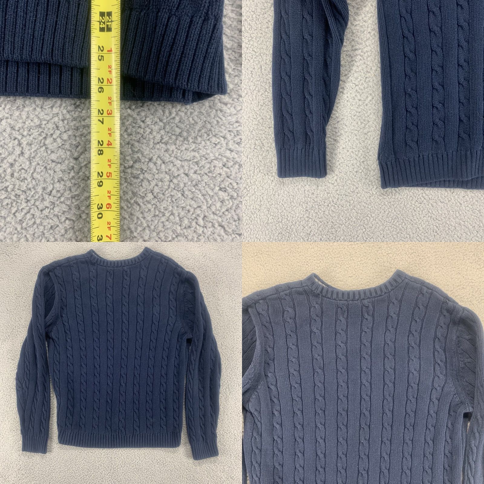 Chaps VINTAGE Chaps Men's Sweater Pullover 90s Blue Logo Cotton Knit Casual Medium M Size US M / EU 48-50 / 2 - 8 Thumbnail