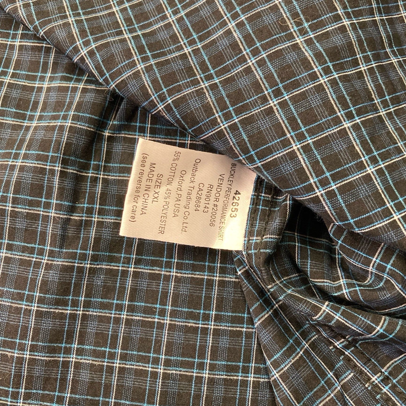 Joe Browns Outback Trading Co Shirt Mens 2XL Blue Plaid Pearl Snap Logan Performance Button-Up Long Sleeve Casual Travel Cowboys Western Mens Size US XXL / EU 58 / 5 - 5 Thumbnail