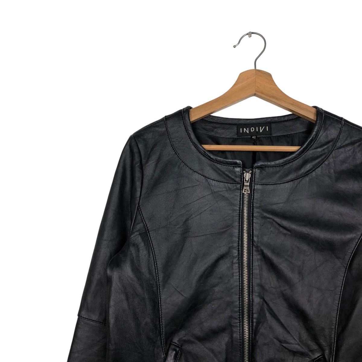 Japanese Brand 📌Vintage Cropped Leather Biker Jacket Indivi Japan Size US M / EU 48-50 / 2 - 8 Thumbnail