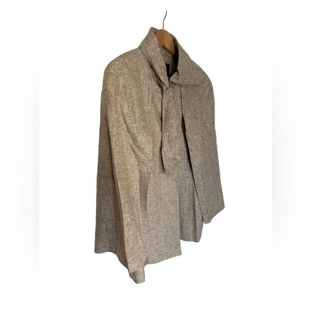 Elie Tahari Tahari Neutral 'Belle' Bow Detail Cape Jacket Coat Size S / US 4 / IT 40 - 2 Thumbnail