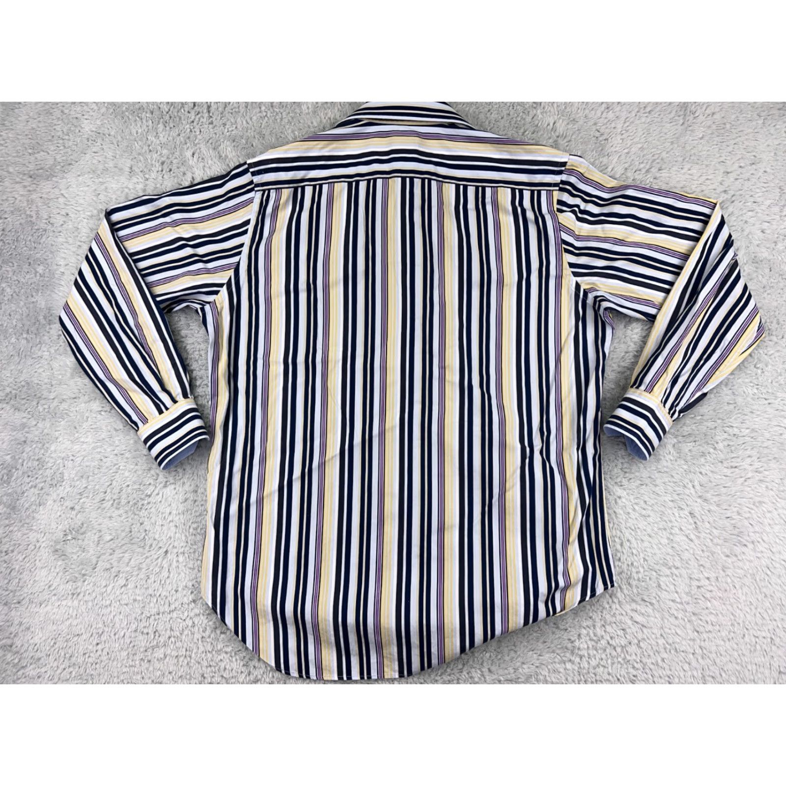 Tailorbyrd TAILORBYRD Button Up Shirt Men's Large Blue Striped Golf 100% Cotton Classic Fit Size US L / EU 52-54 / 3 - 2 Thumbnail