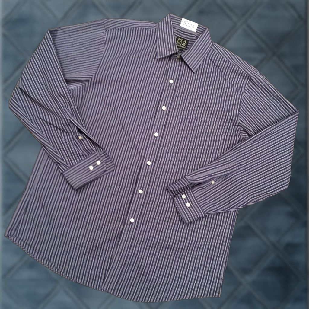 Jos. A. Bank Jos A Bank Shirt Mens Large Blue Striped Long Sleeve Button Up Size US L / EU 52-54 / 3 - 1 Thumbnail