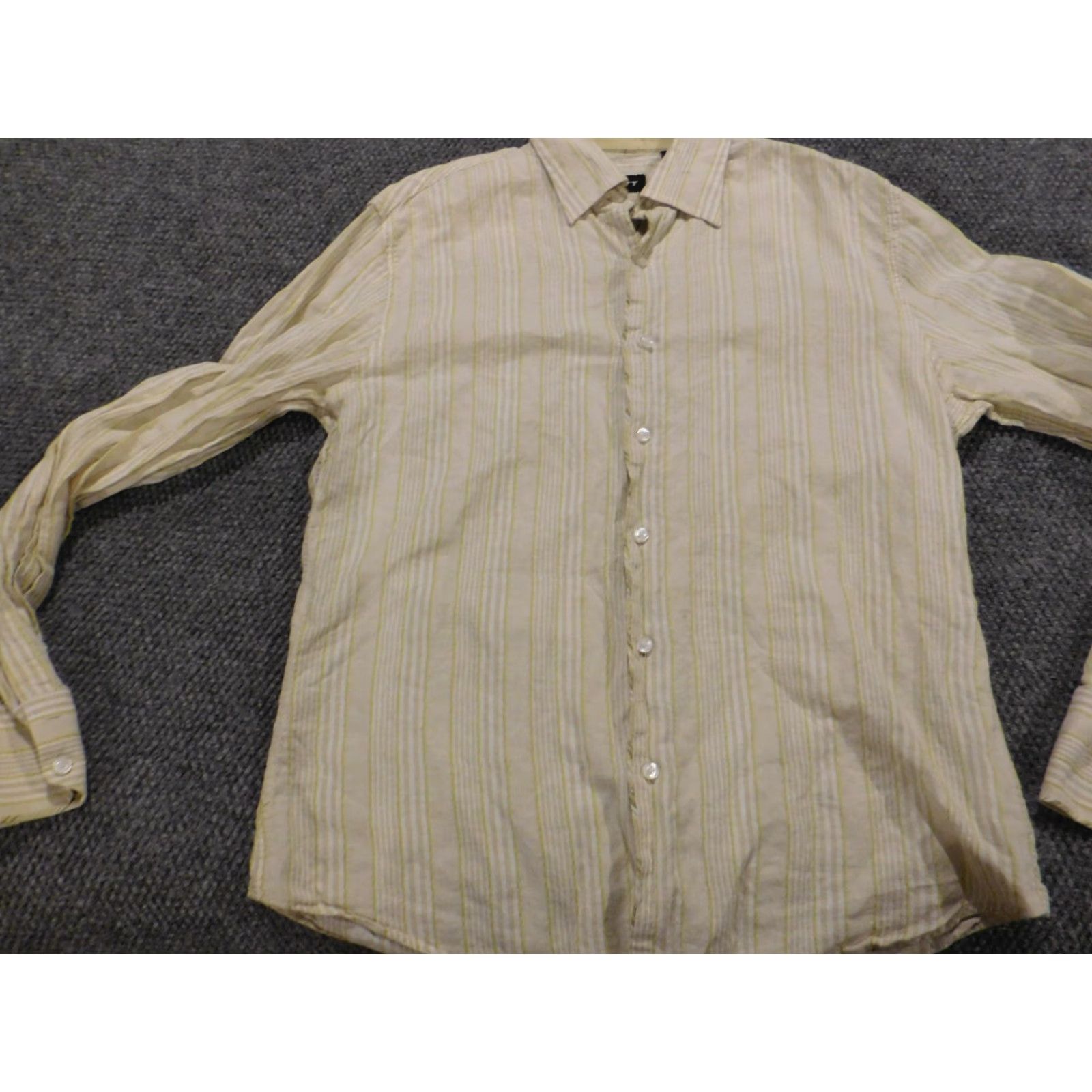 Vintage Bullitt Mens Shirt Large Green classic button down Casual Knit Cotton Slim Long Sleeve Button-Up Collared - Mens Size US L / EU 52-54 / 3 - 3 Thumbnail