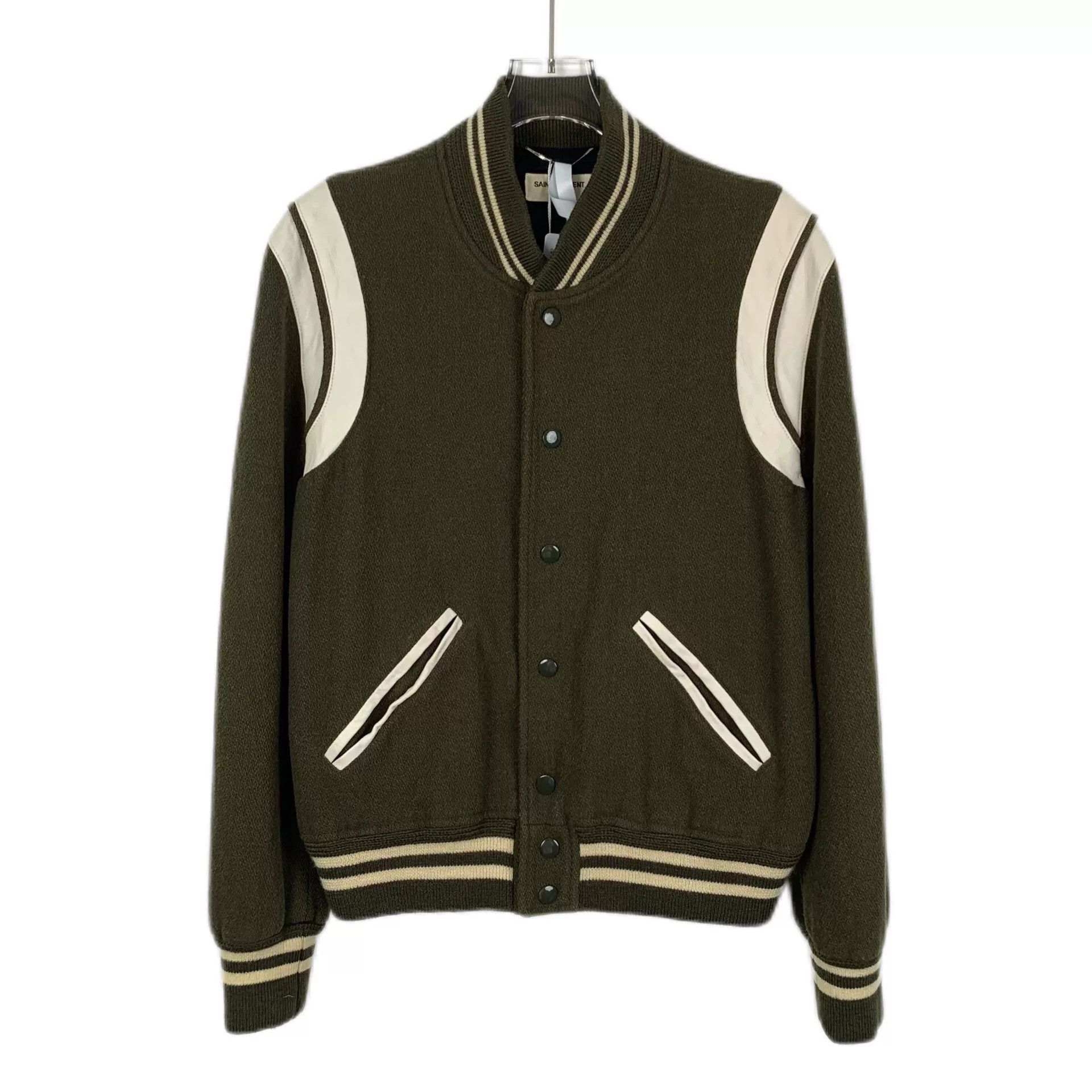 Saint Laurent Paris Saint Laurent Green Varsity Jacket Size US S / EU 44-46 / 1 - 1 Thumbnail