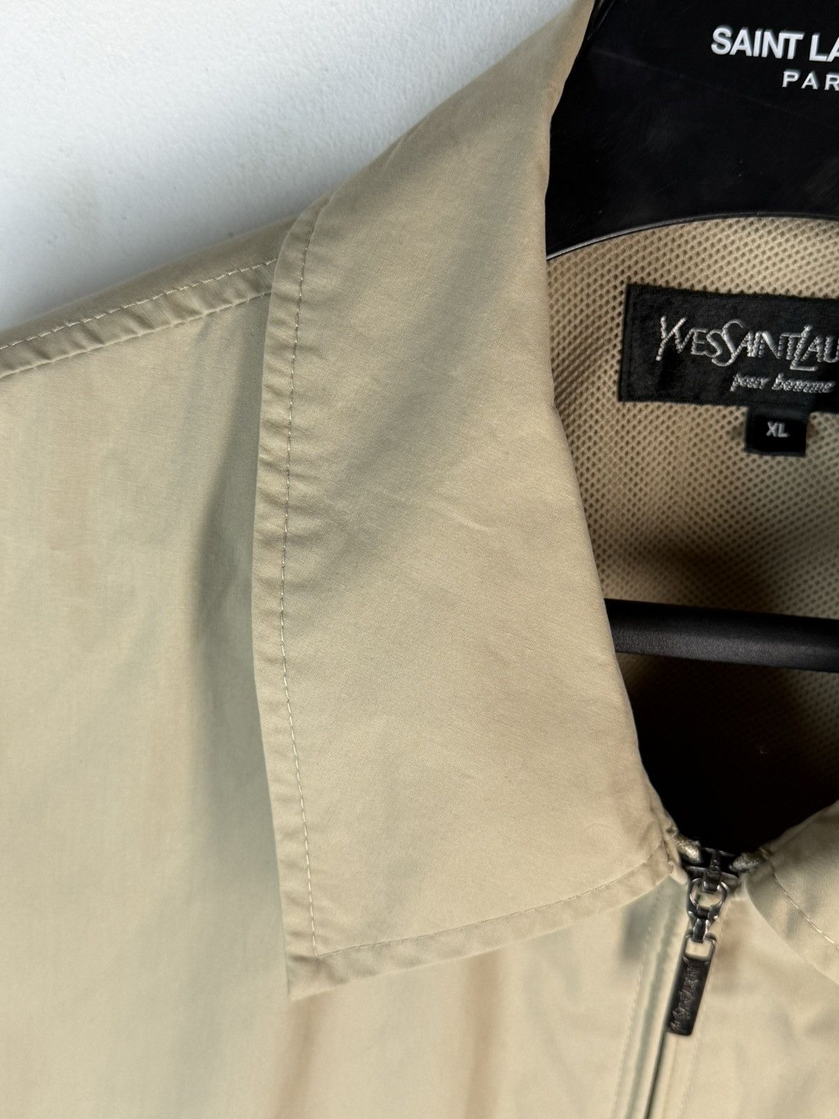 Yves Saint Laurent Beige YSL Jacket Bomber Zip Up Collar Vintage Logo y2k Size US XL / EU 56 / 4 - 9 Thumbnail