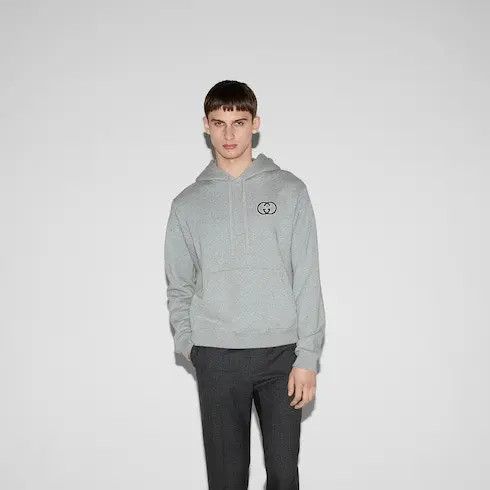 Gucci oc11z0226 Cotton Jersey Hooded Sweatshirt in Grey Size US XL / EU 56 / 4 - 3 Thumbnail