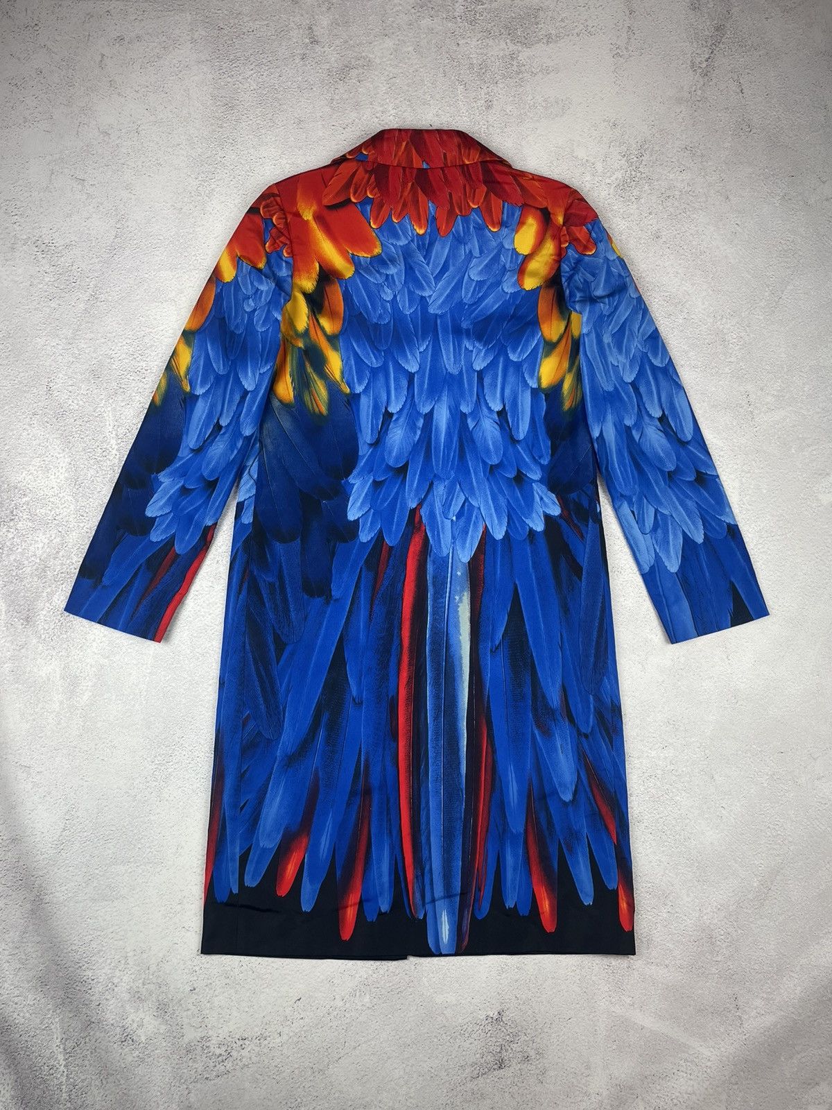 Prada PRADA 100% Silk Multicolor Feather Pattern Coat With Belt Size M / US 6-8 / IT 42-44 - 9 Thumbnail