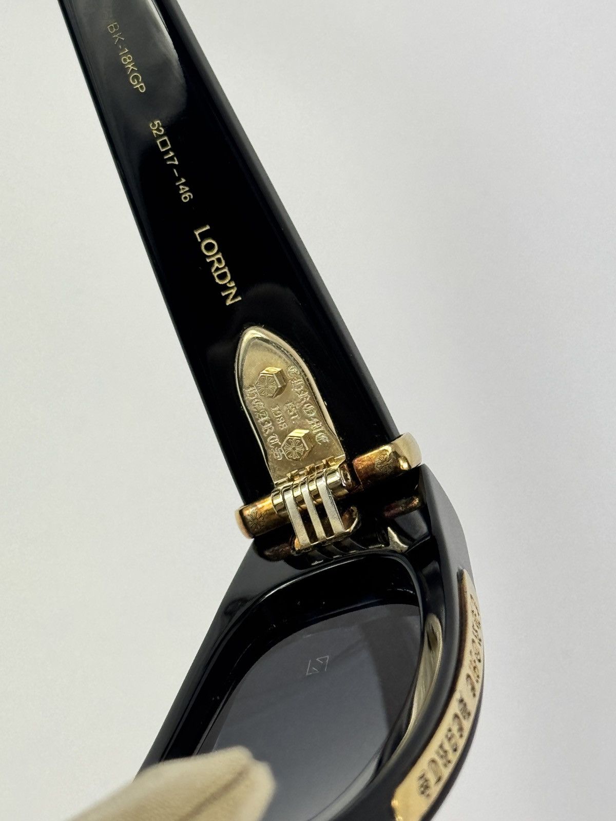 Chrome Hearts LORDN GOLD DETAILED BLACK FRAME SUNGLASSES Size ONE SIZE - 10 Thumbnail