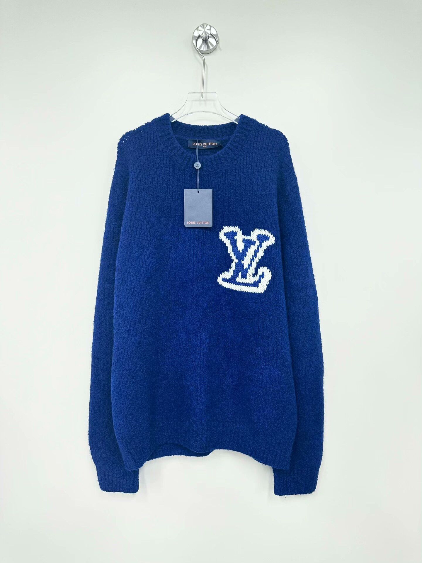 Louis Vuitton Blue Logo Teddy Sweater