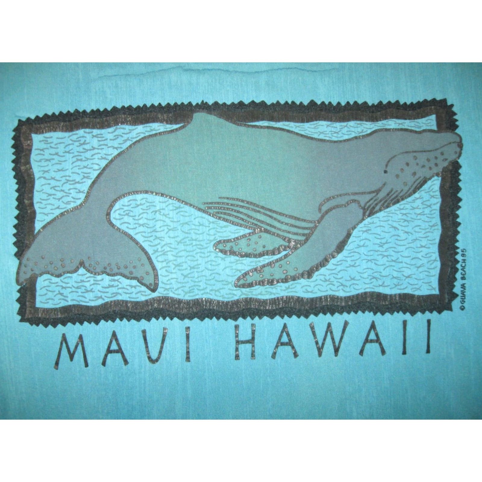 Vintage VINTAGE Guava Beach Maui Hawaii Manatees T Shirt Women's XL Blue 1995 Distressed Casual Logo Animals Beach USA Size XL / US 12-14 / IT 48-50 - 3 Thumbnail