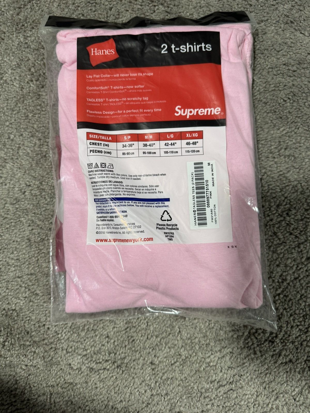 Supreme Supreme Hanes Tagless Tee (2 pack) Size US M / EU 48-50 / 2 - 2 Thumbnail