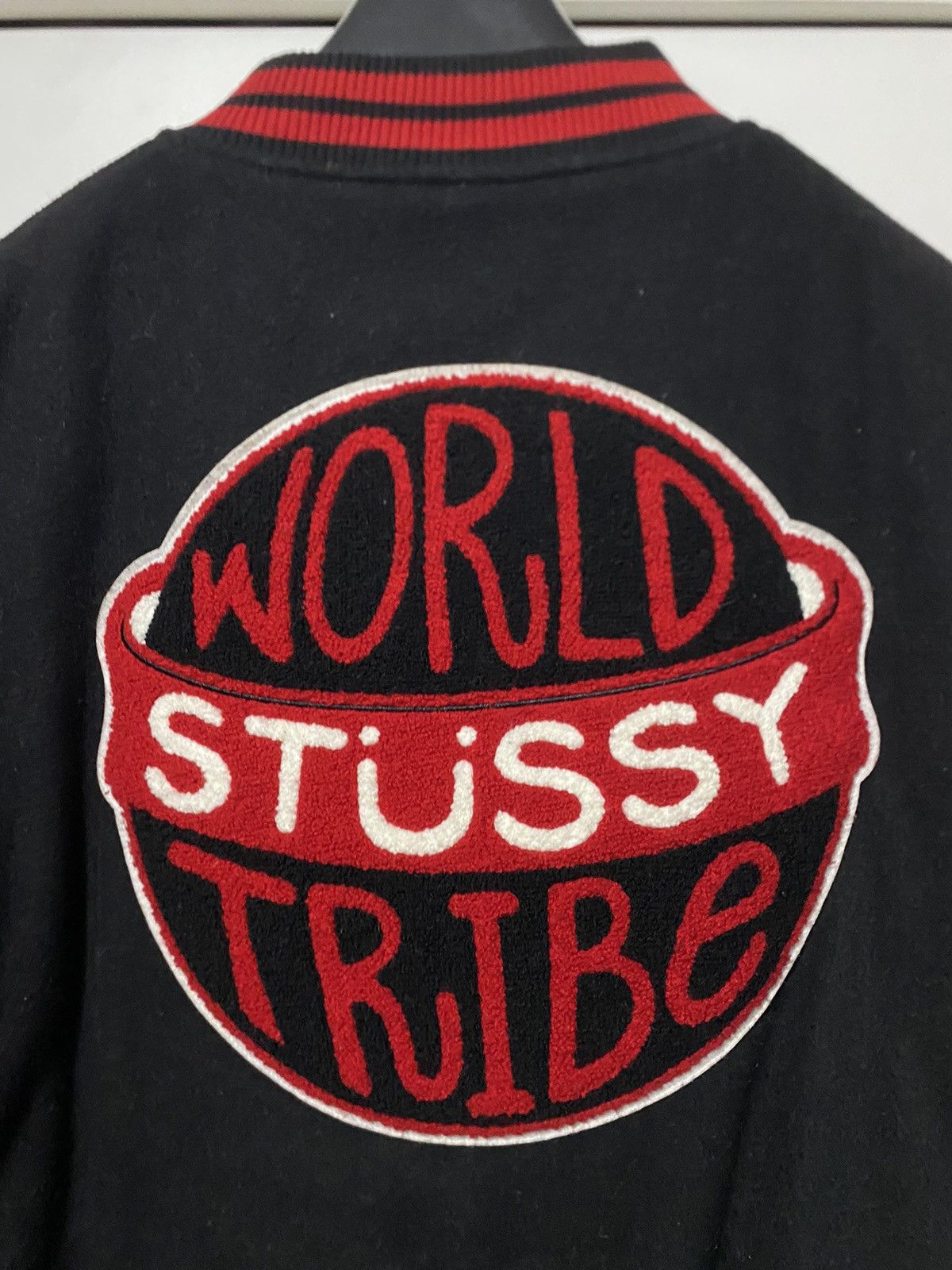 Stussy Stüssy Tribe Varsity Jacket, size XL, black with patch, used Size US XL / EU 56 / 4 - 10 Thumbnail