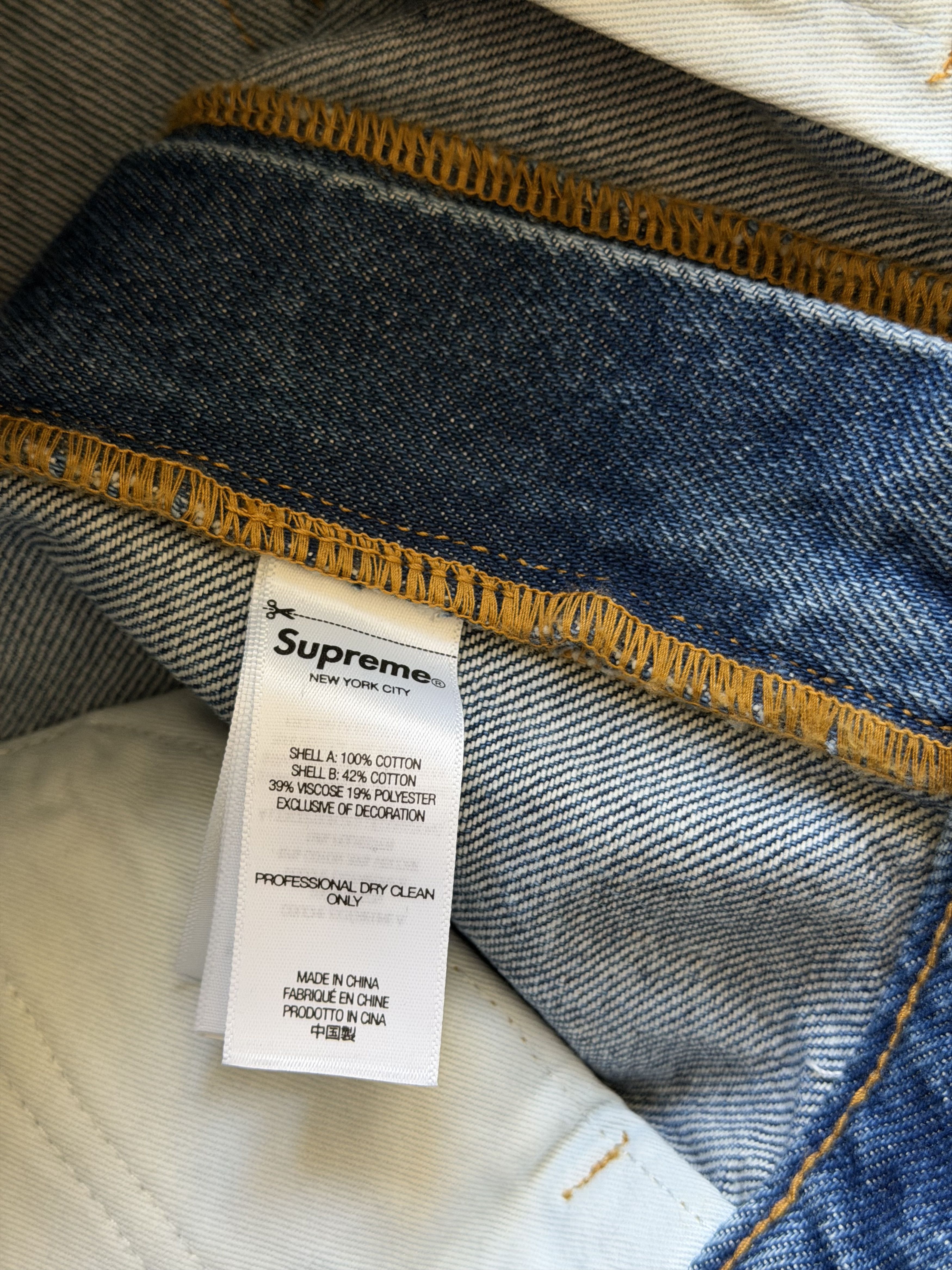 Supreme Supreme Leopard Faux Fur Loose Fit Jeans in Washed Indigo Size US 34 / EU 50 - 8 Thumbnail