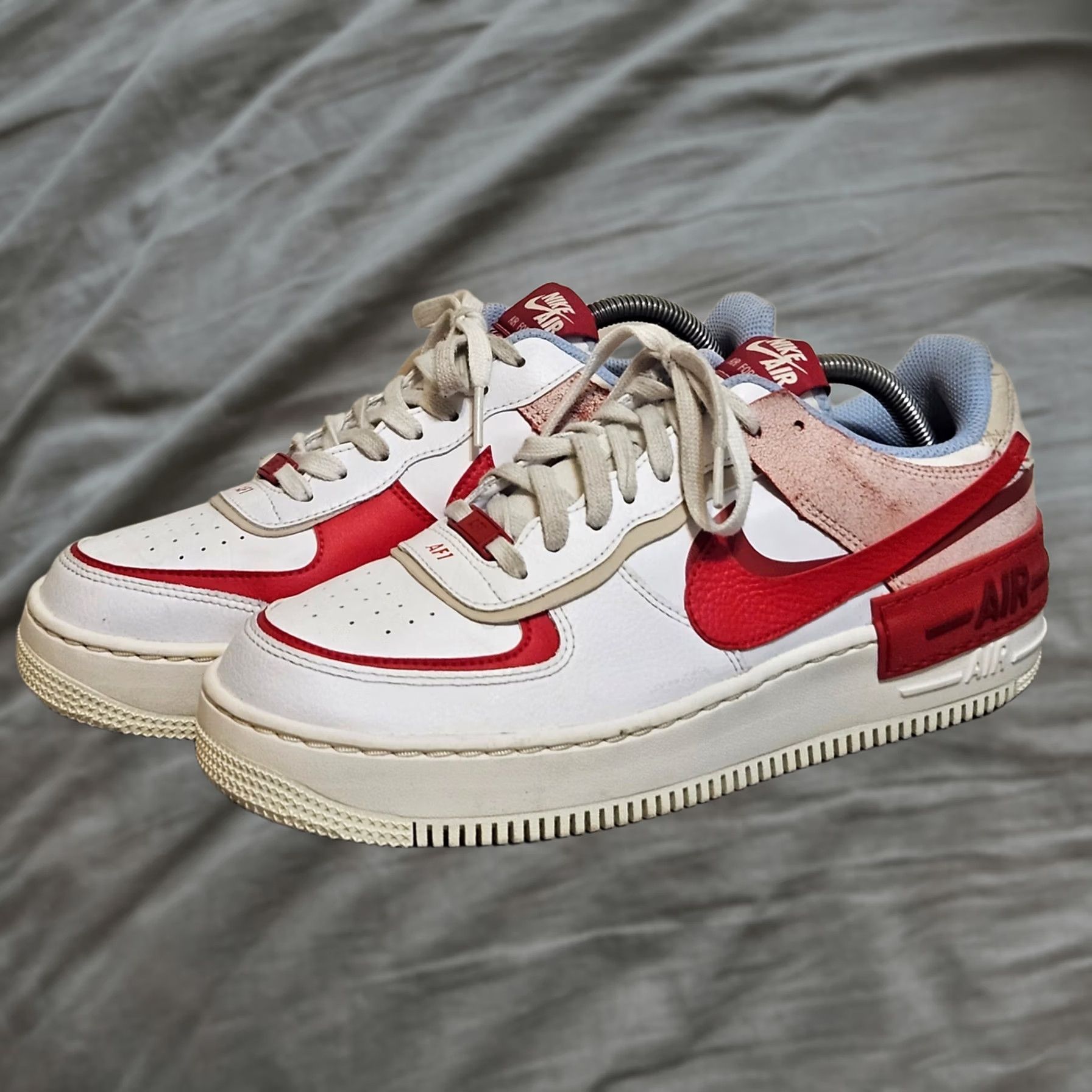 Nike Nike Women's Air Force 1 Shadow White University Red Size 10.5 CI0919-108 Size US 11 / IT 41 - 1 Thumbnail