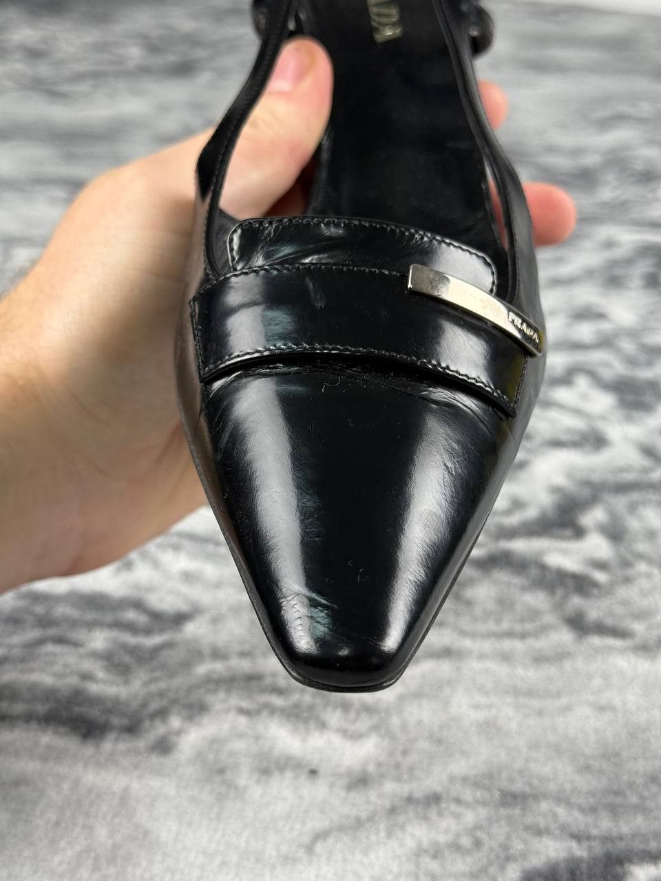 Prada PRADA Leather Slingback Pointed Pumps Size US 6.5 / IT 36.5 - 17 Thumbnail