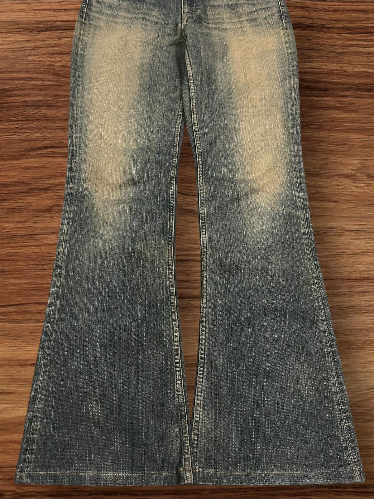 Hysteric Glamour Vintage Y2K Grunge Sweet Camel Rusty Mud Washed Flare Jeans Size US 29 - 8 Thumbnail