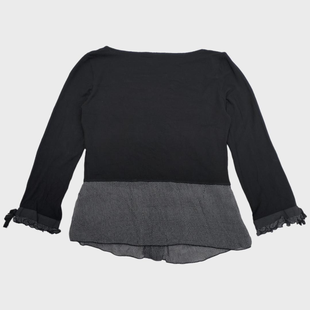 Emporio Armani Emporio Armani Blouse Twotone Dot pattern Made in Italy Size S / US 4 / IT 40 - 2 Thumbnail