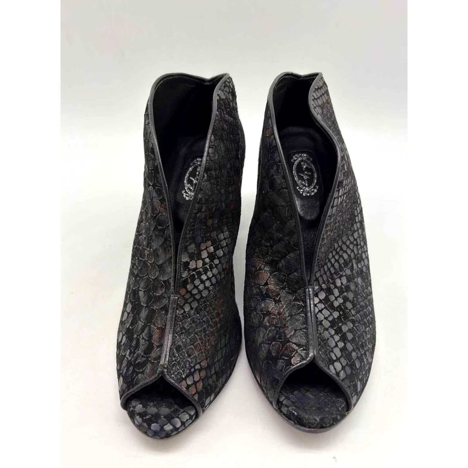 Vintage Salpy Black Open Toe Heels 6.5 Size US 7 / IT 37 - 5 Thumbnail