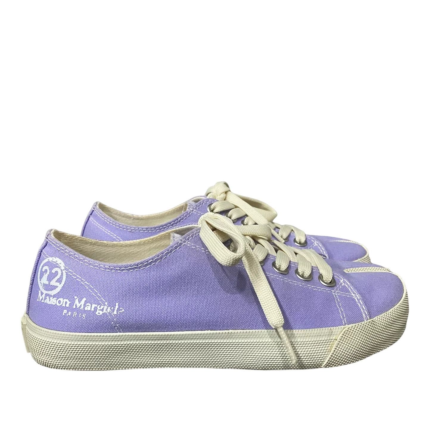 Maison Margiela Maison Margiela Purple Canvas Tabi Sneakers Size 36 Size US 6 / IT 36 - 1 Thumbnail
