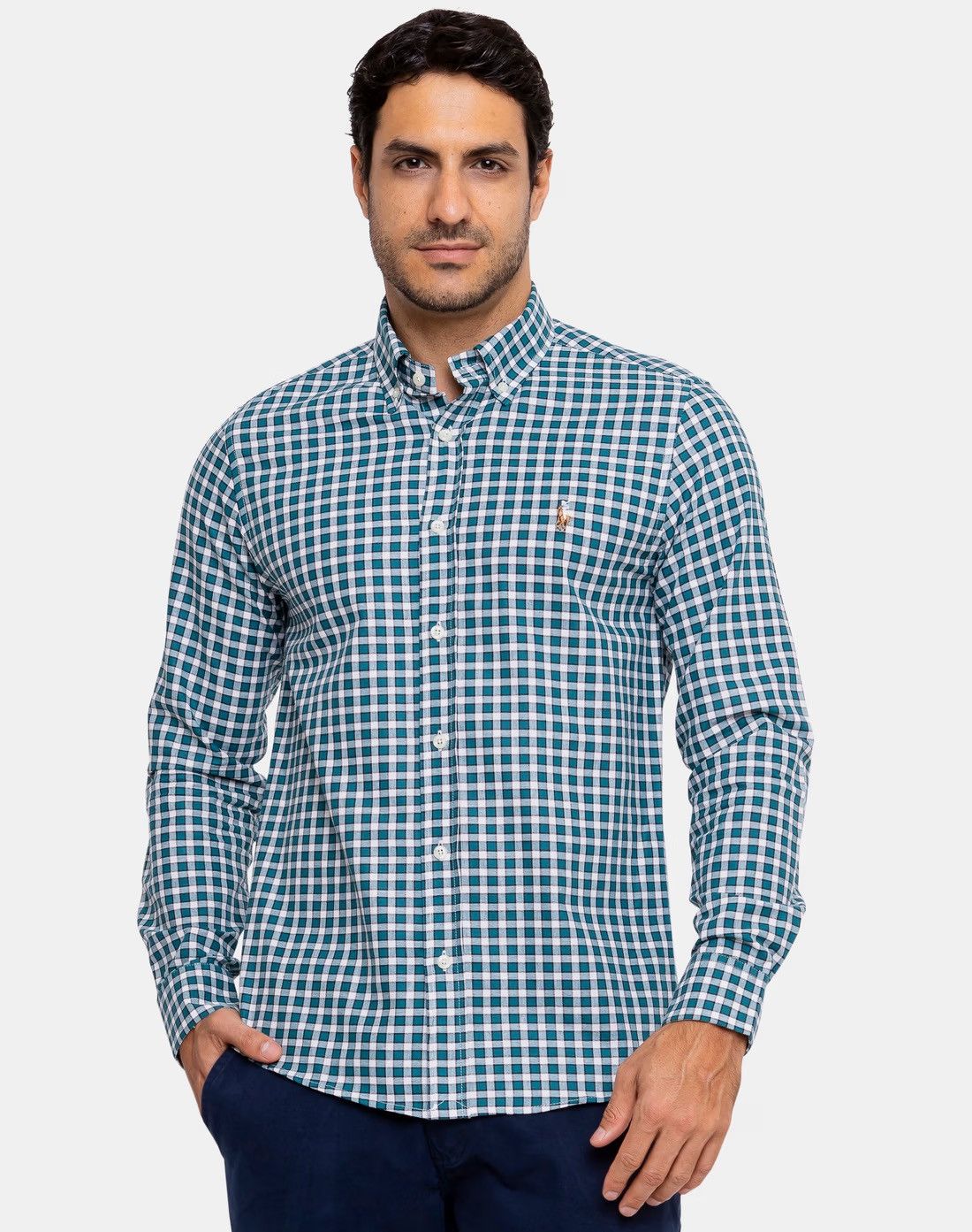 Polo Ralph Lauren Polo Ralph Lauren Color Pony Slim Fit Checked Oxford Shirt Size US L / EU 52-54 / 3 - 1 Thumbnail