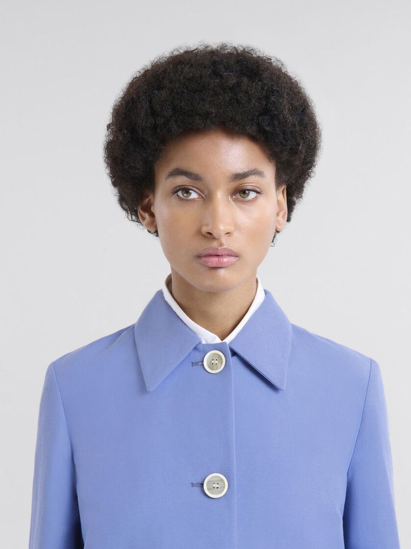 Marni o1f1d3z0326 Cady Cropped Jacket in Blue Size M / US 6-8 / IT 42-44 - 4 Thumbnail