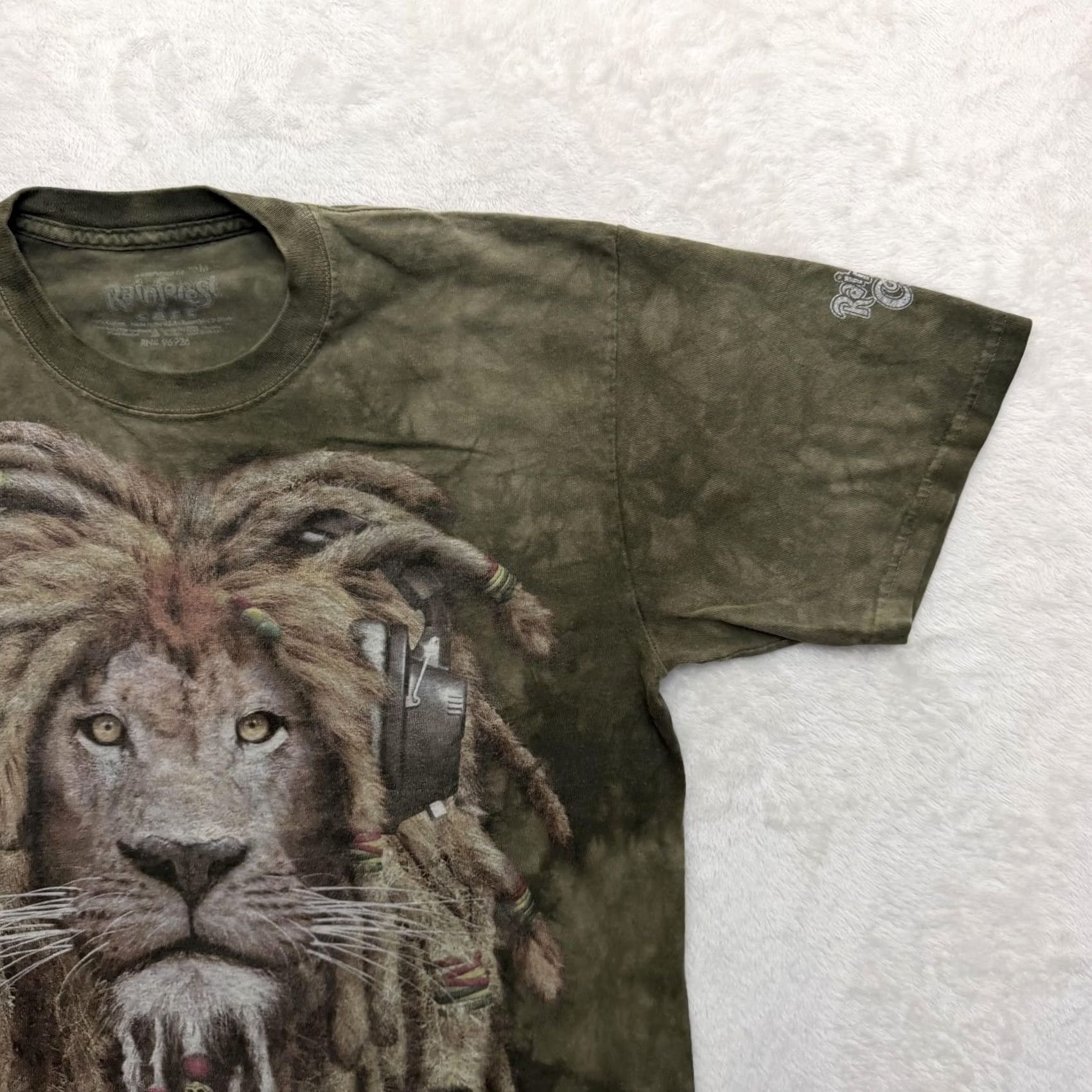 Vintage Rainforest Cafe Shirt Mens Medium Green Tie Dye Lion Rasta Graphic Tee Size US M / EU 48-50 / 2 - 4 Thumbnail