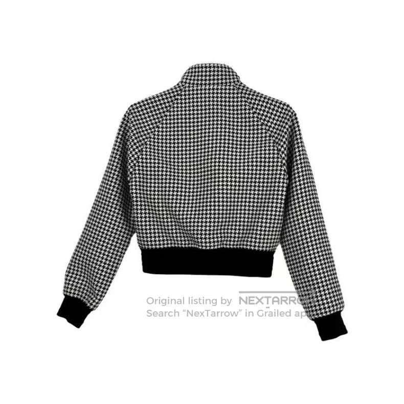 Dior Dior Black checkered wool mulberry silk zipper jacket Size XS / US 0-2 / IT 36-38 - 2 Thumbnail