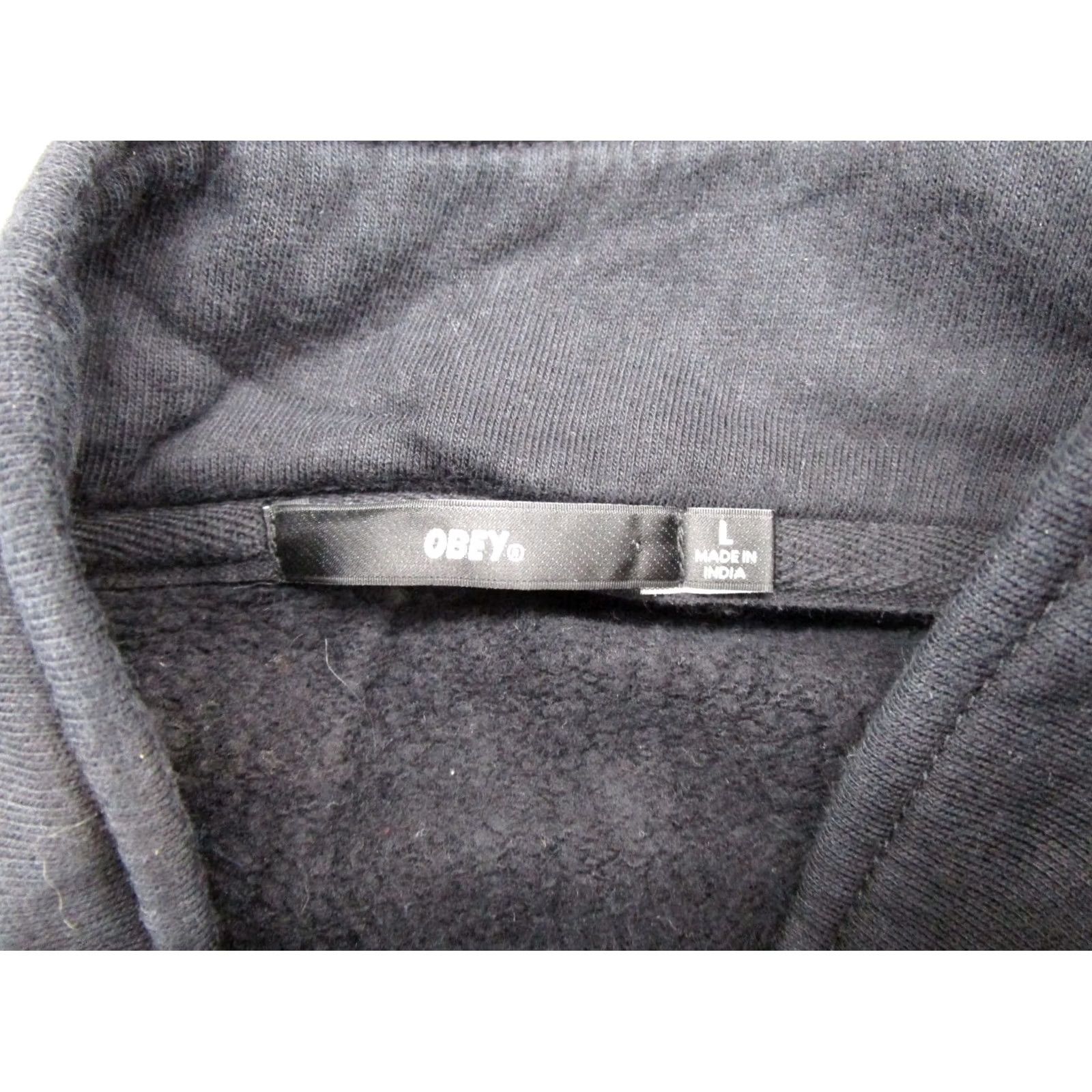 Obey OBEY Mens Sweatshirt Pullover 1/4 Zip Crew neck Long Sleeve Multicolor Fleece Cotton Embroidered Striped Size L Sports Style Mens Size US L / EU 52-54 / 3 - 3 Thumbnail