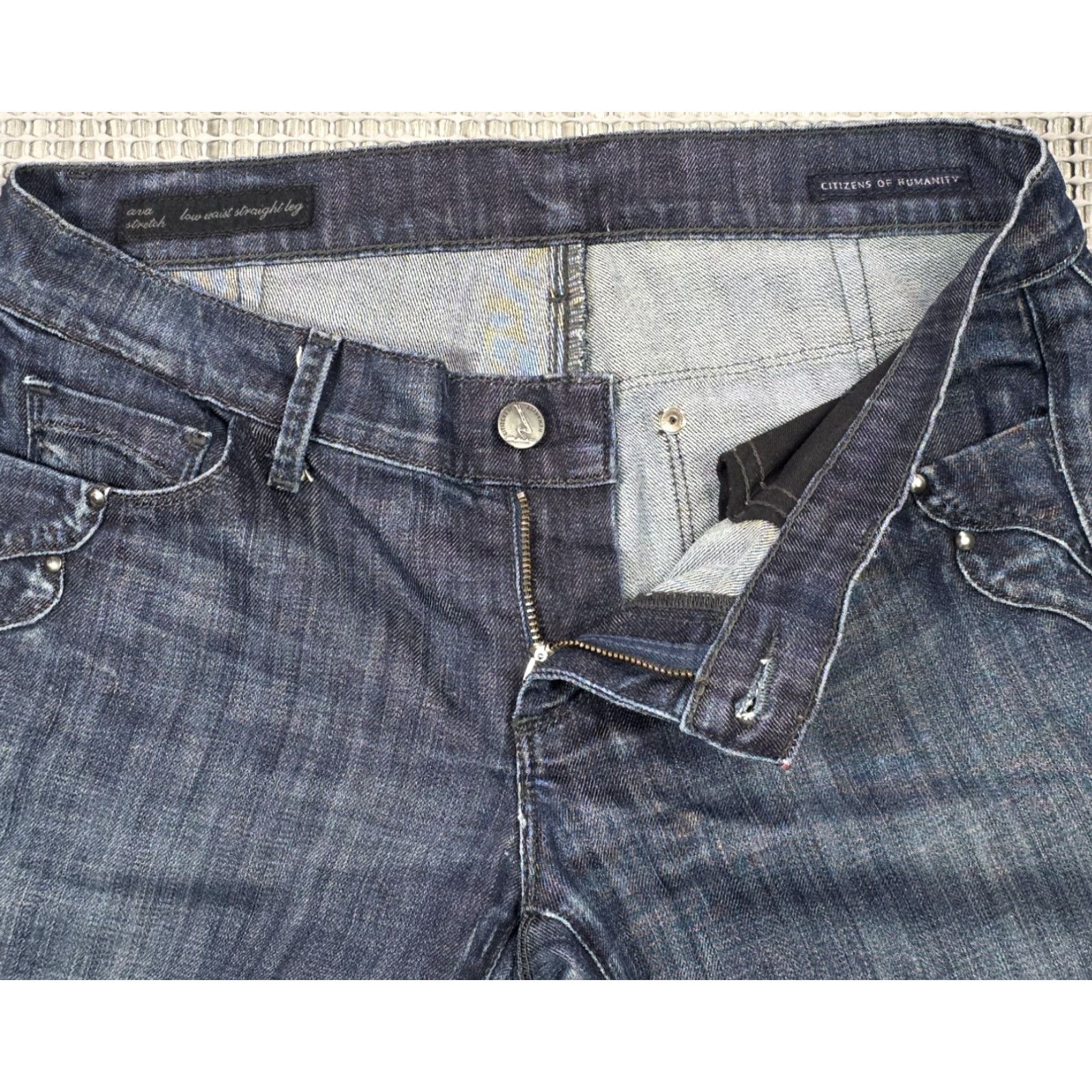 Citizens Of Humanity Citizens of Humanity Ava Jeans Women’s Regular Low Rise 28x30 Blue Denim 5-Pocket Stretch Straight Jeans Size 28" / US 6 / IT 42 - 6 Thumbnail