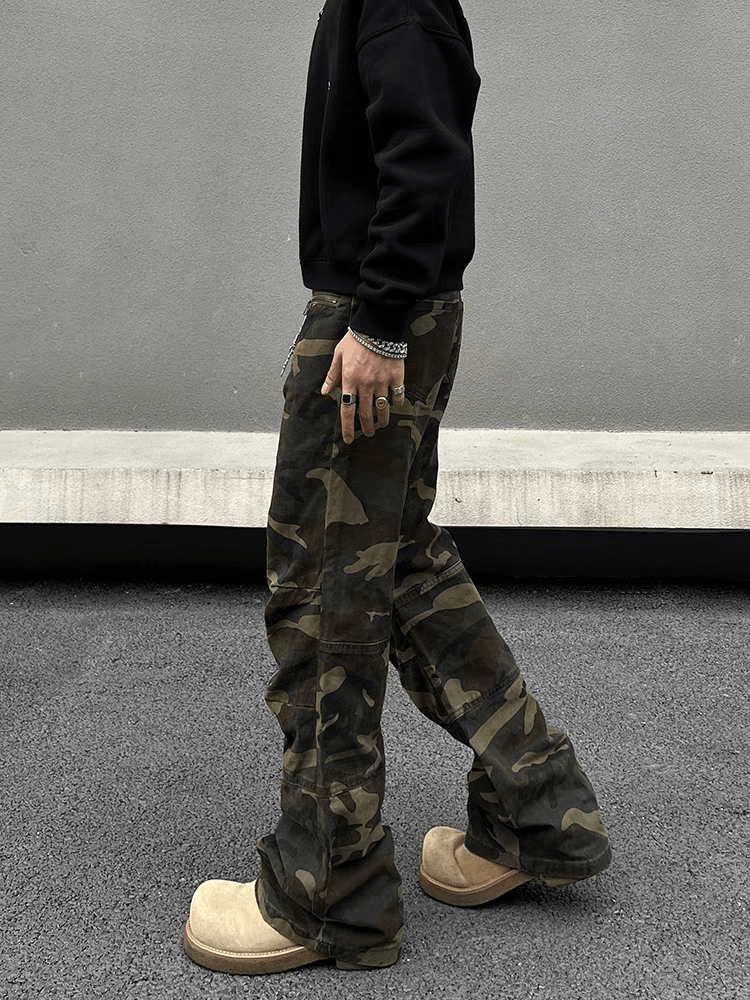 Vintage punk fade camo military cargo flared pants Size US 32 / EU 48 - 9 Thumbnail