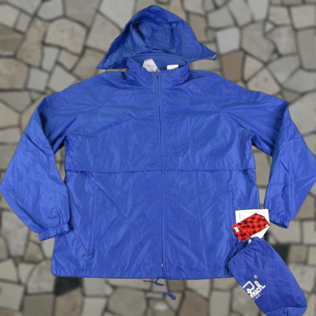 Vintage VINTAGE Woolrich Jacket Mens Large Windbreaker Coat Full Zip Hooded Packable 90s Blue Outdoor Mens Size US L / EU 52-54 / 3 - 1 Thumbnail
