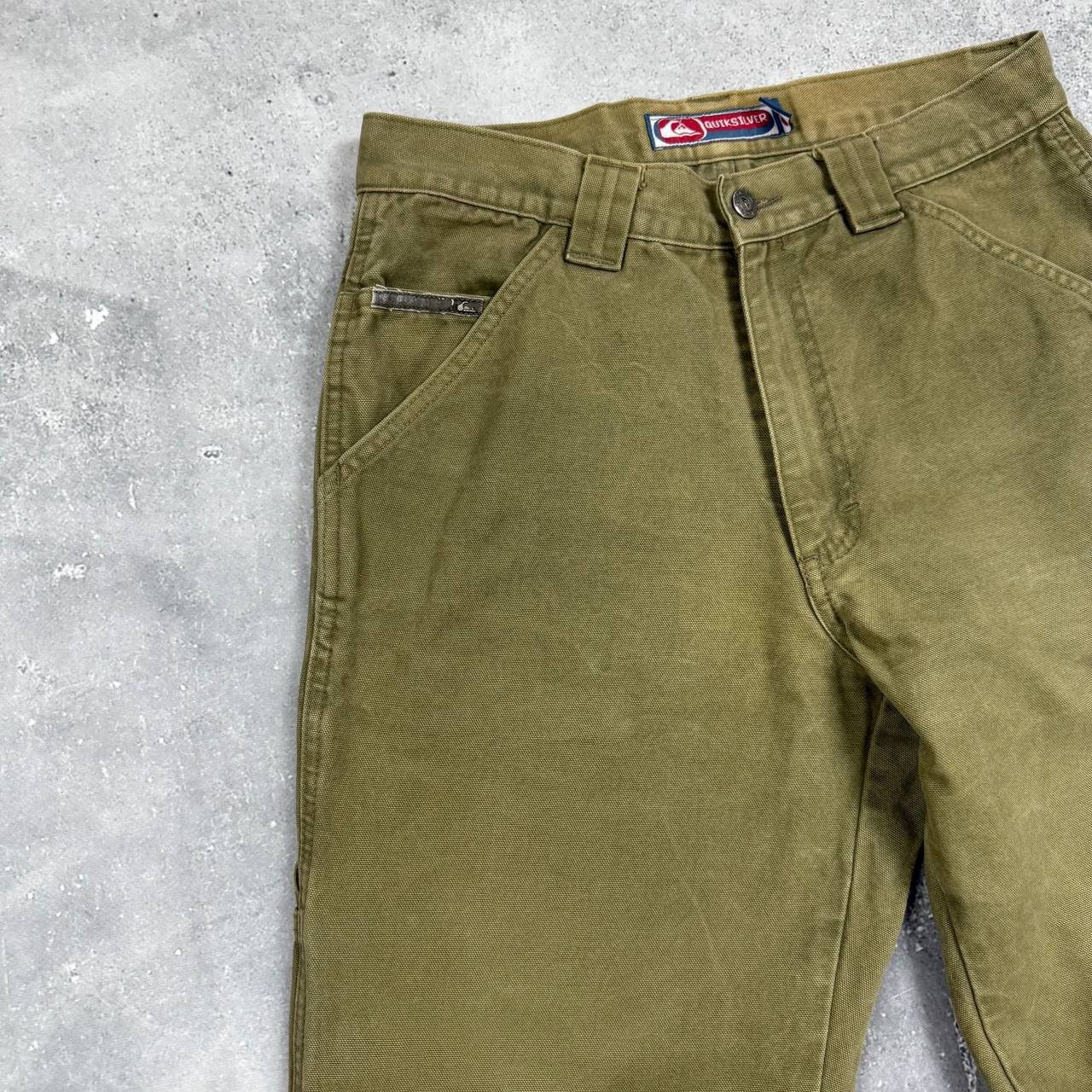 Quiksilver Vintage 2000s Quiksilver Barney Canvas Carpenter Pants Khaki Size US 31 - 8 Thumbnail