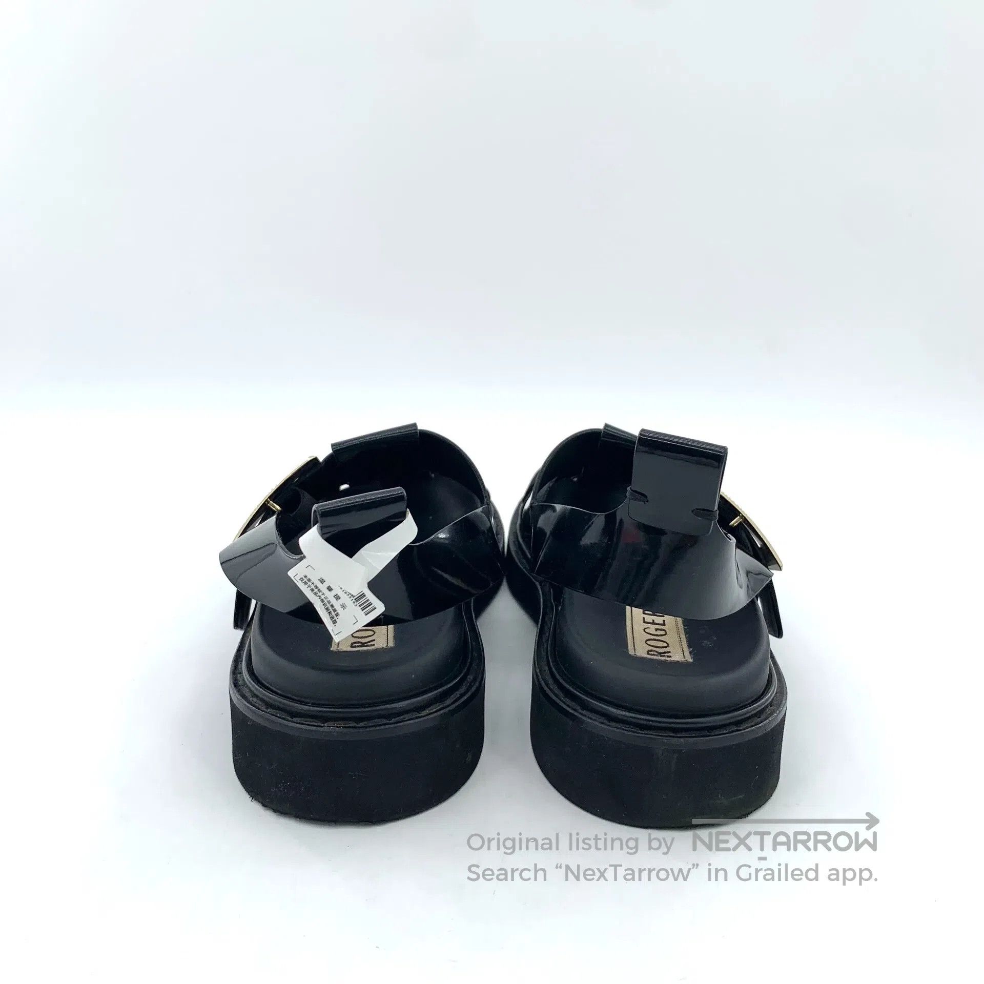 Roger Vivier Roger Vivier Black Square Buckle Lacing Casual Flat Sandal Size US 6.5 / IT 36.5 - 4 Thumbnail