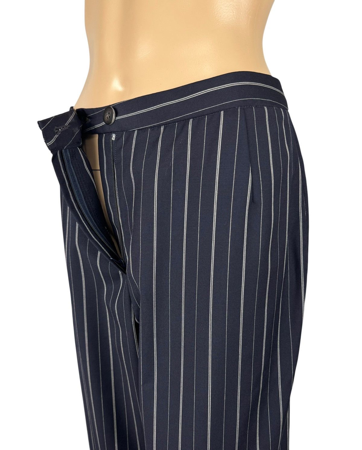 Other Rene Lezard Striped Wide Led Dress Pants Wool size 40 Size 28" / US 6 / IT 42 - 7 Thumbnail