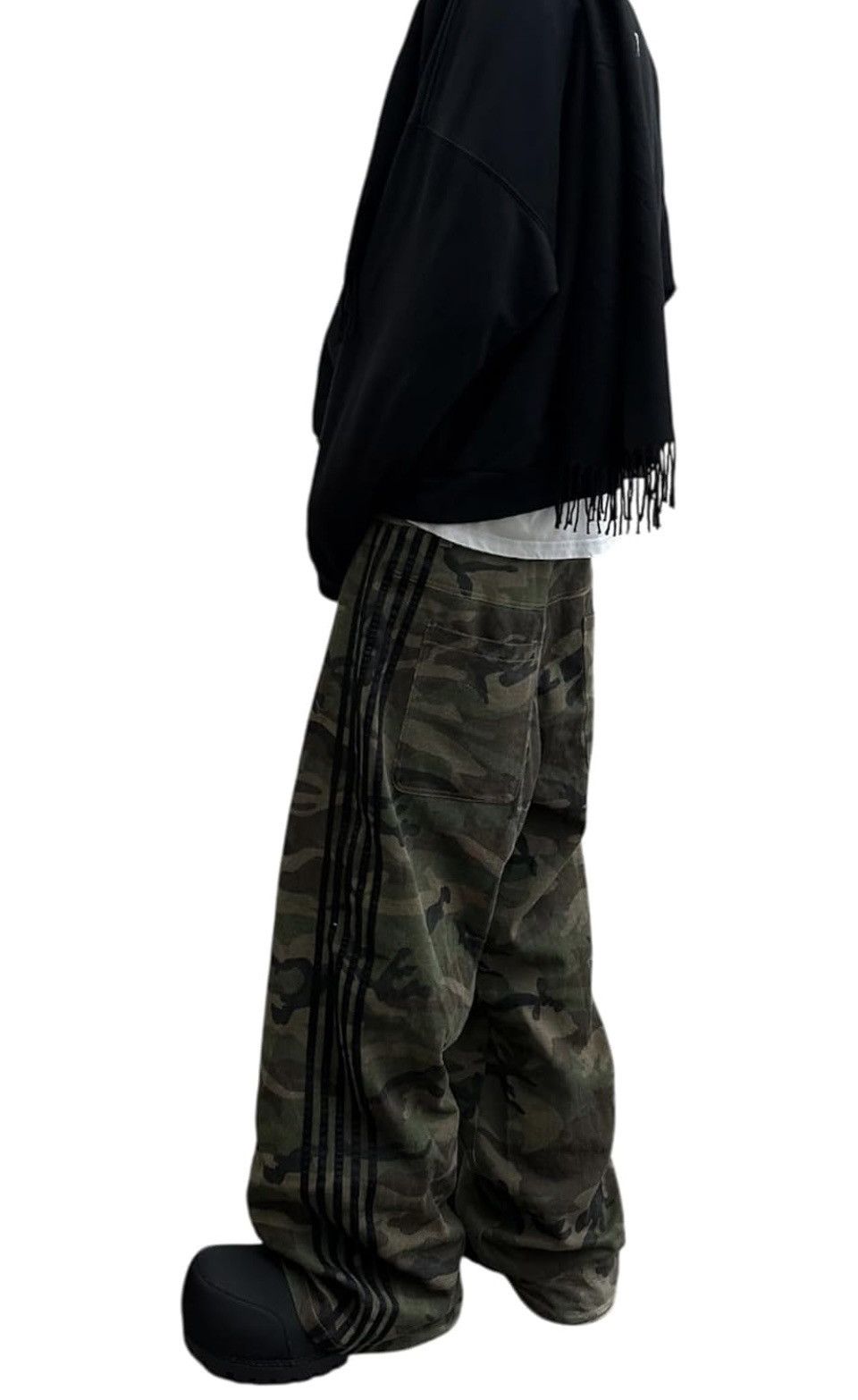 Other Men Track Jeans Side Stripe Low Rise Baggy Wide Leg Size US 36 / EU 52 - 3 Thumbnail
