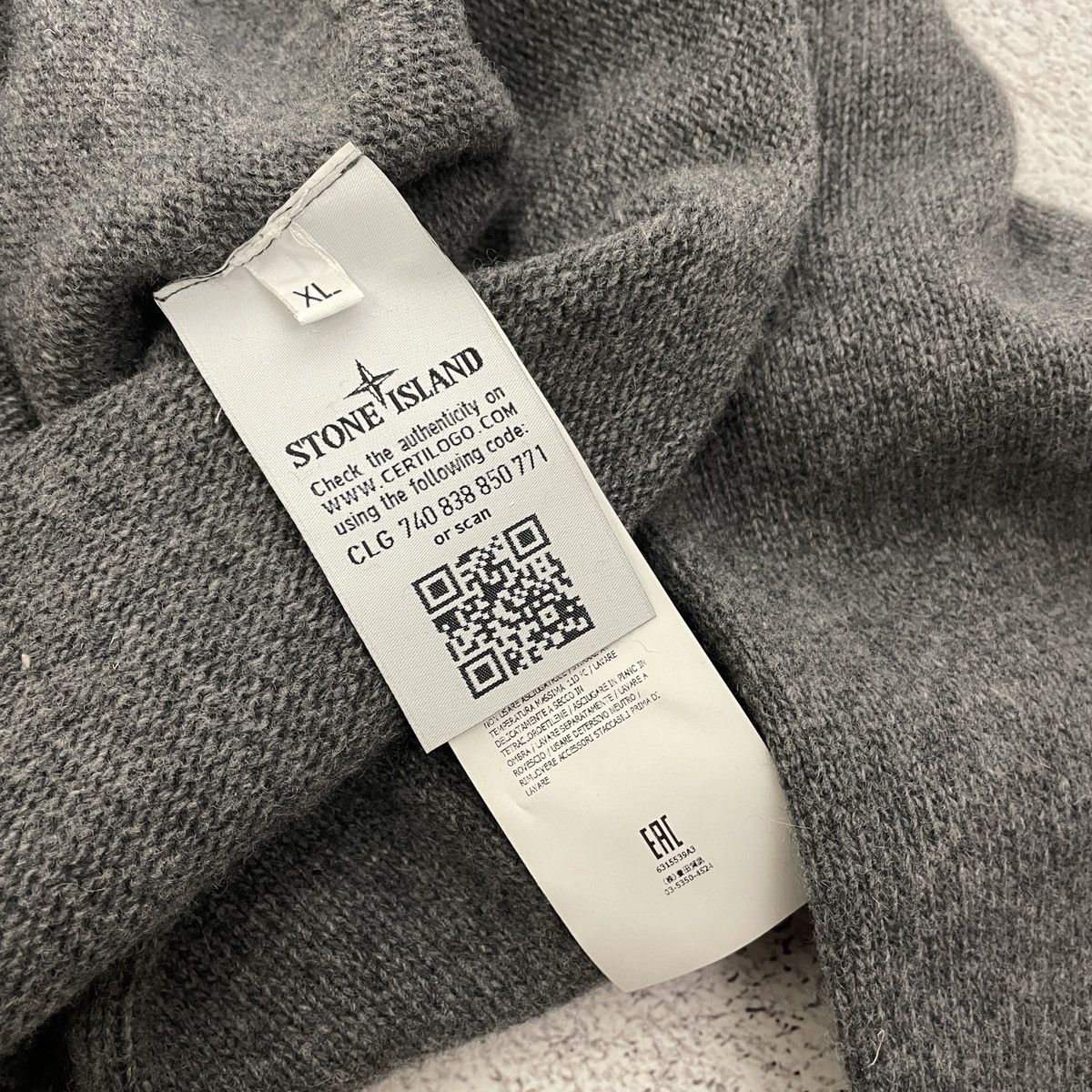 Stone Island Vintage Stone Island Pullower Sweater Gray Size XL Size US XL / EU 56 / 4 - 7 Thumbnail