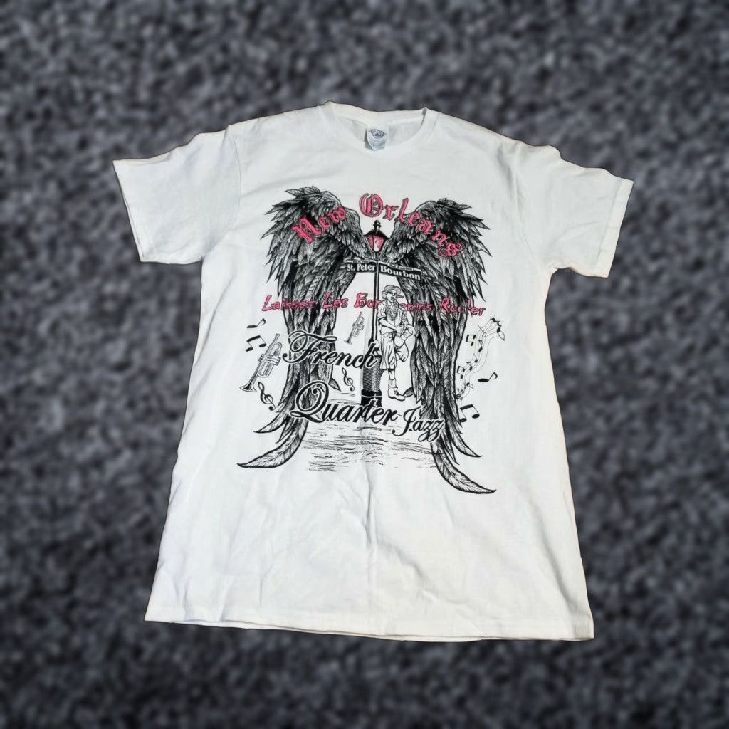 Etro VINTAGE French Quarter Festival T-Shirt Women S White Crew Neck Jazz Festival Graphic Tee 90s? Size S / US 4 / IT 40 - 1 Thumbnail