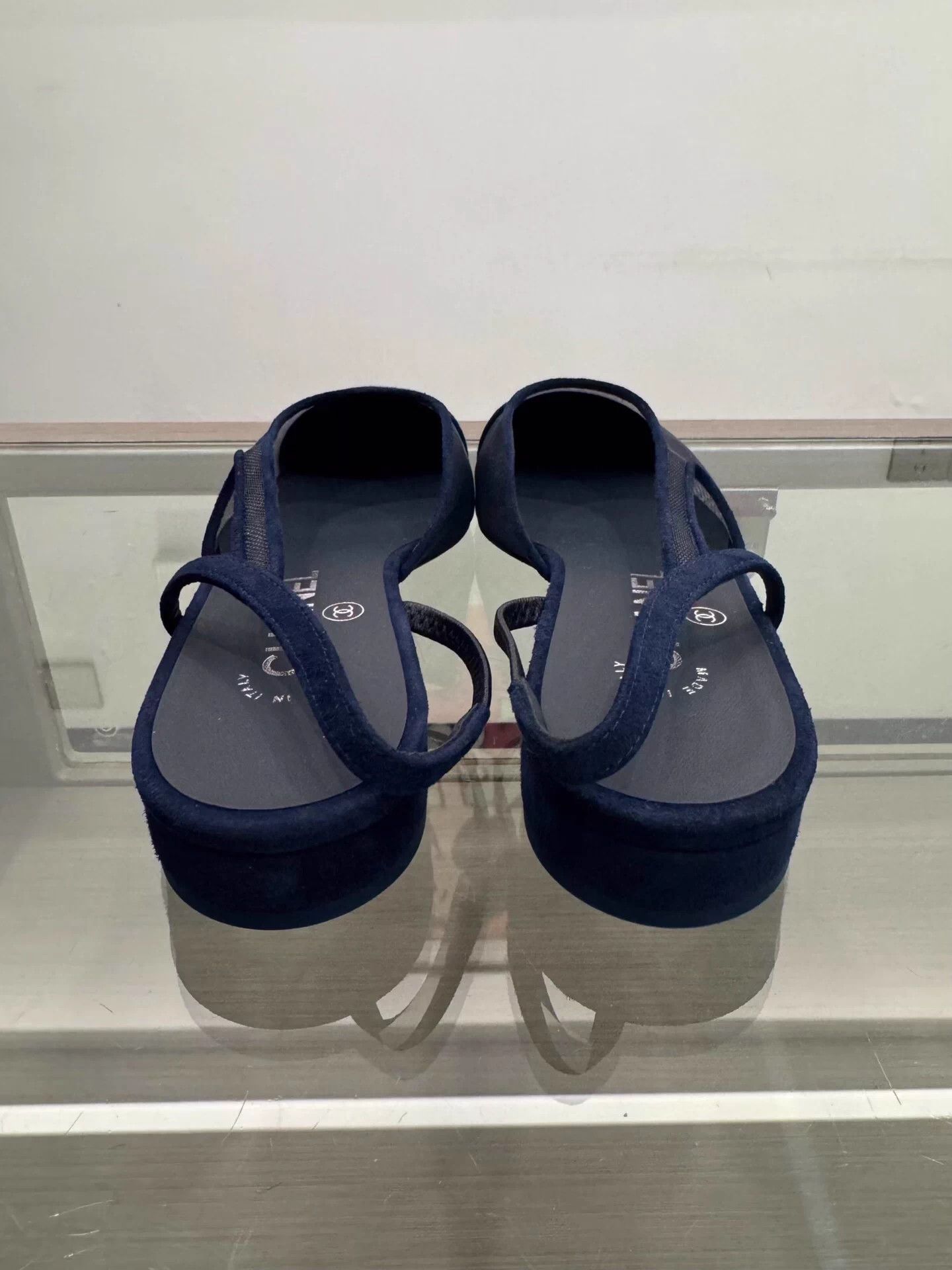Chanel Chanel Navy Suede Mesh Slingback 36 New Size US 5 / IT 35 - 4 Thumbnail