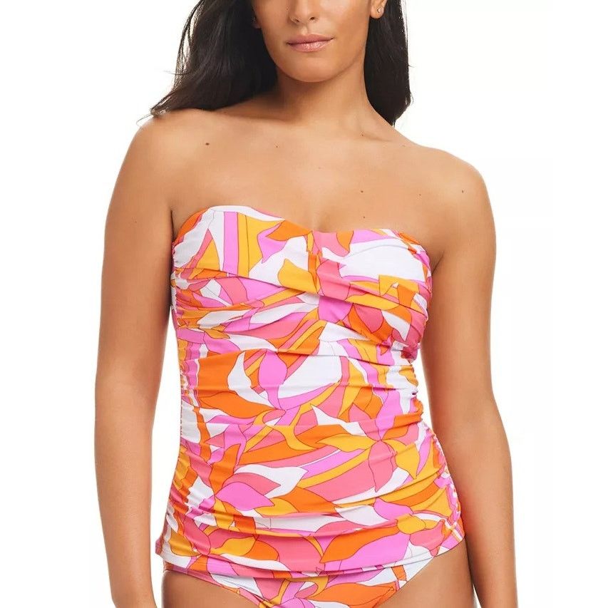 Beyond Control Women Pink Twist Swim Tankini Top Size US 14