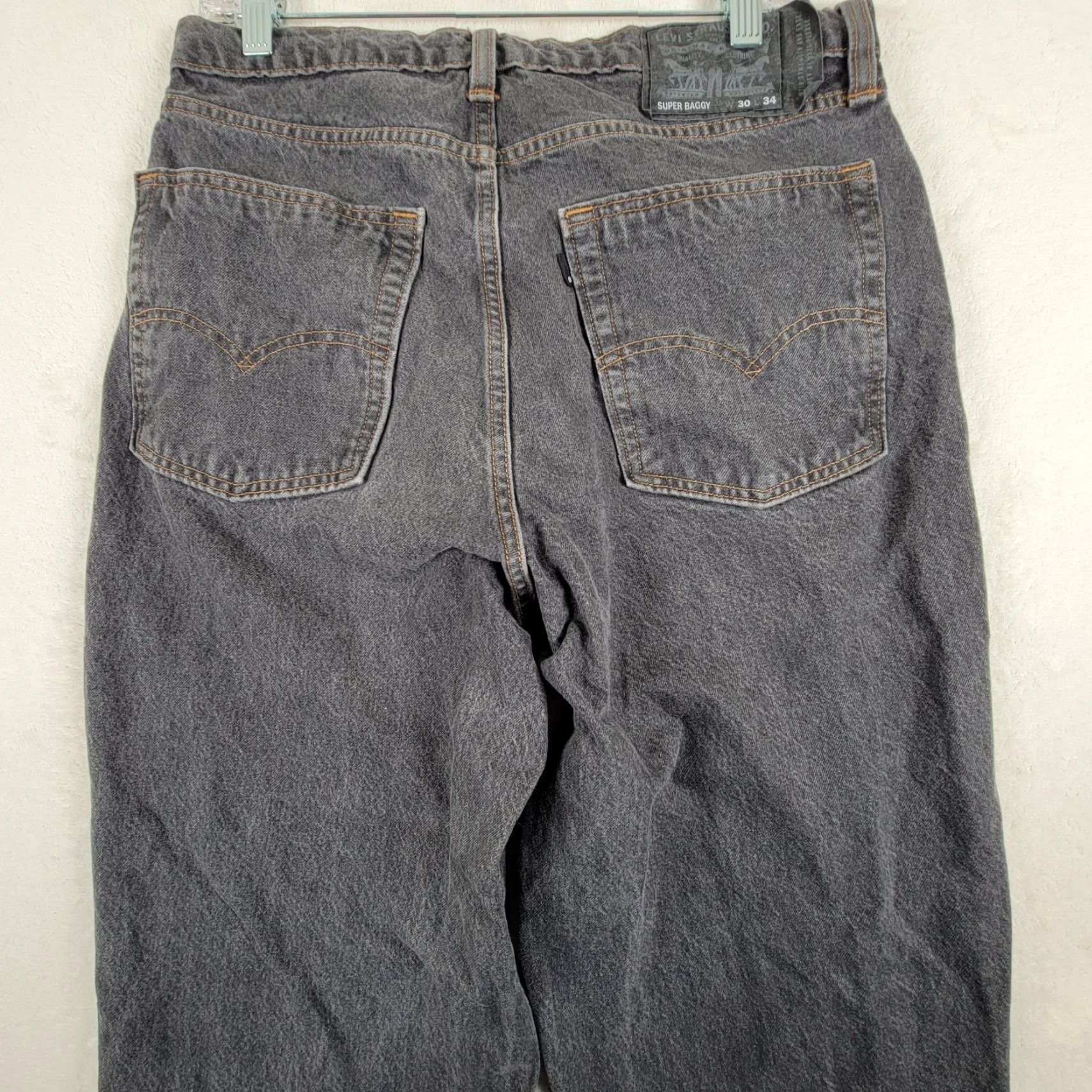 Levi's Levis Super Baggy Jeans Men 30x34 Gray/ Black Wide Leg Skater Grunge Y2K Jeans Baggy Mens Modern Retro Logo 30 Size US 30 / EU 46 - 3 Thumbnail