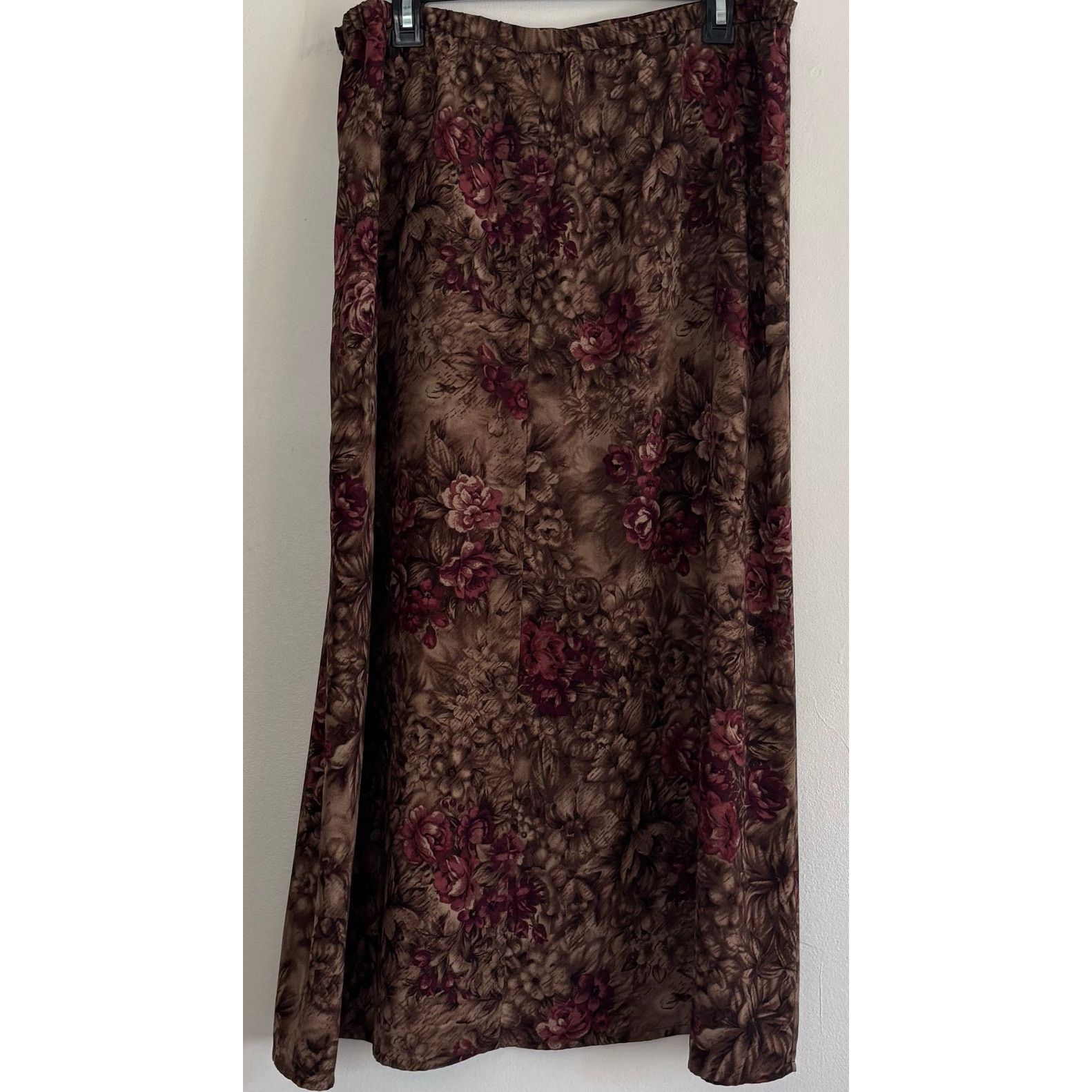 Other Laura Scott Floral Maxi Skirt Brown Vintage Print A-Line Size 33" - 2 Thumbnail