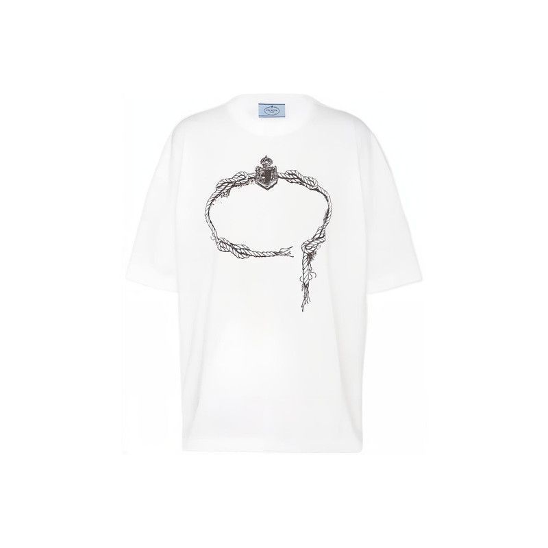 Prada Prada SS22 Relaxed White Short Sleeve TShirt-2506 Size US S / EU 44-46 / 1 - 9 Thumbnail