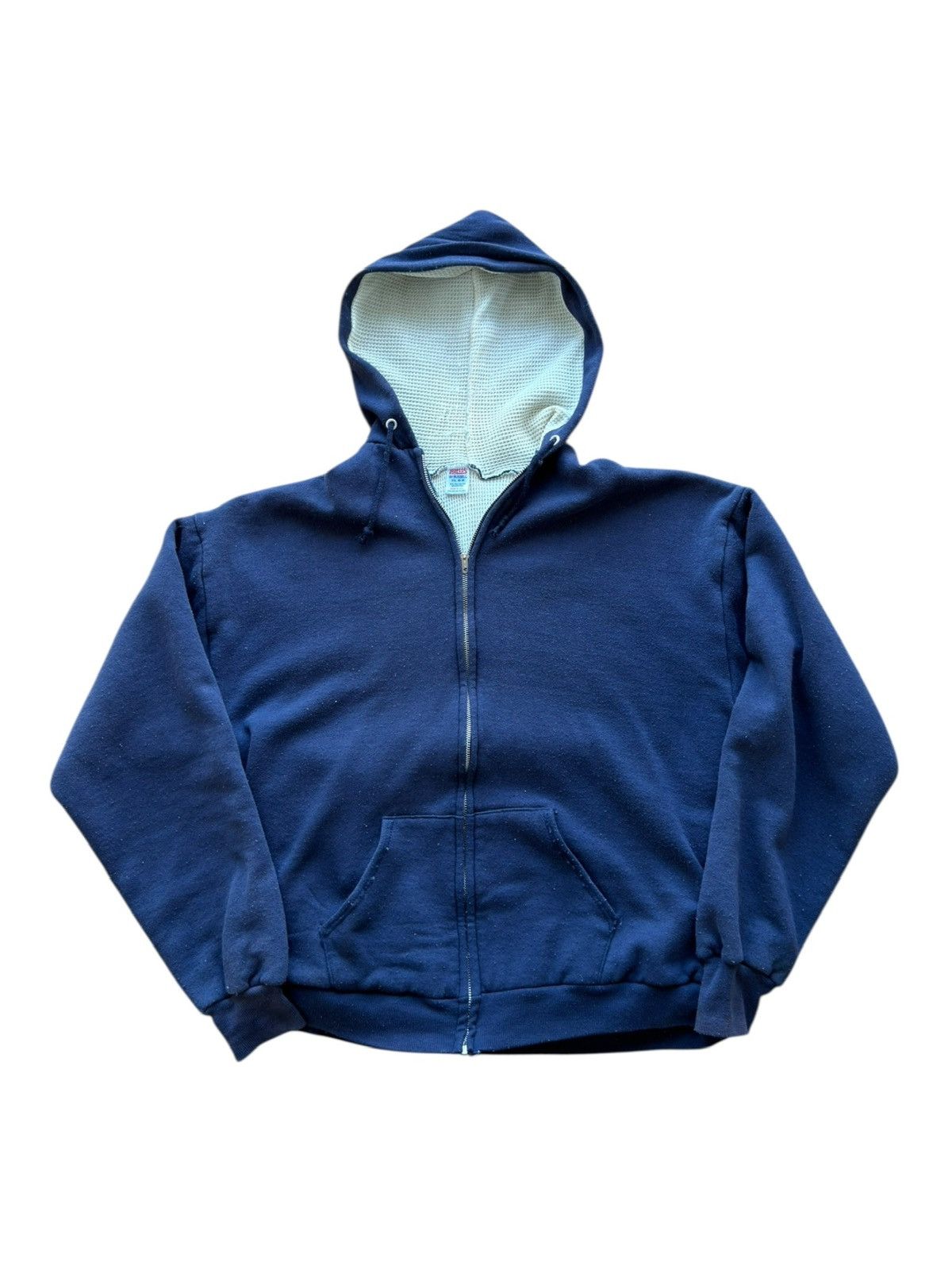 Russell Athletic *RARE* 1980s 80s VINTAGE THERMAL LINED HOODIE ZIP UP JERZEES Size US XXL / EU 58 / 5 - 13 Thumbnail