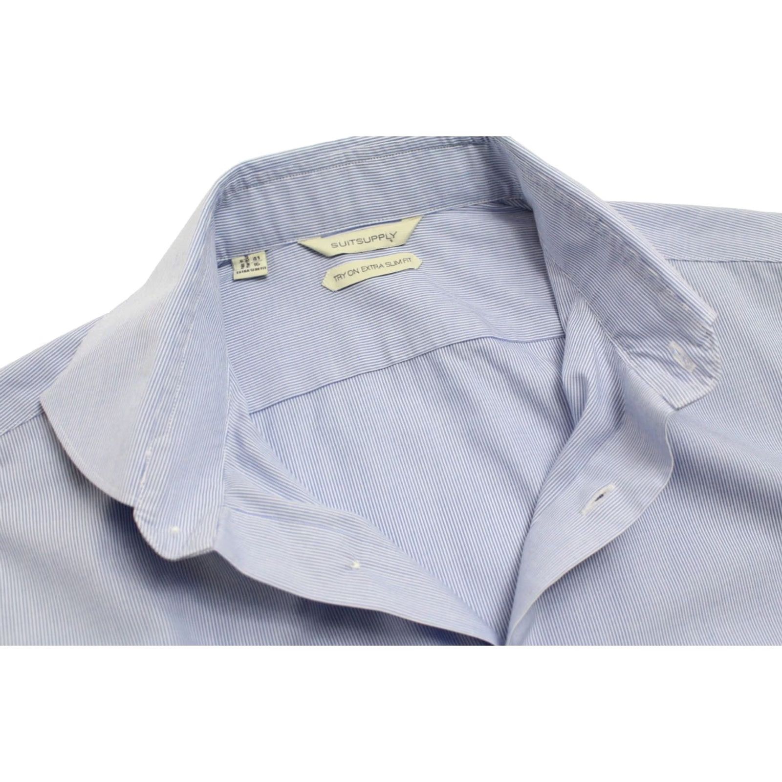 Suitsupply Suitsupply Try On Extra Slim Fit Formal Shirt Men's 41 / 16 Pinstriped Shirt Size 42R - 4 Thumbnail
