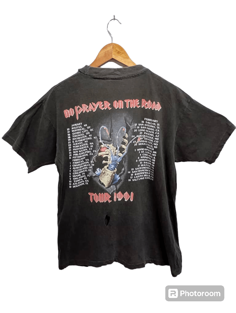 Band Tees × Iron Maiden Crazy Vintage 90s Distressed Iron Maiden tour tee Size US L / EU 52-54 / 3 - 2 Thumbnail