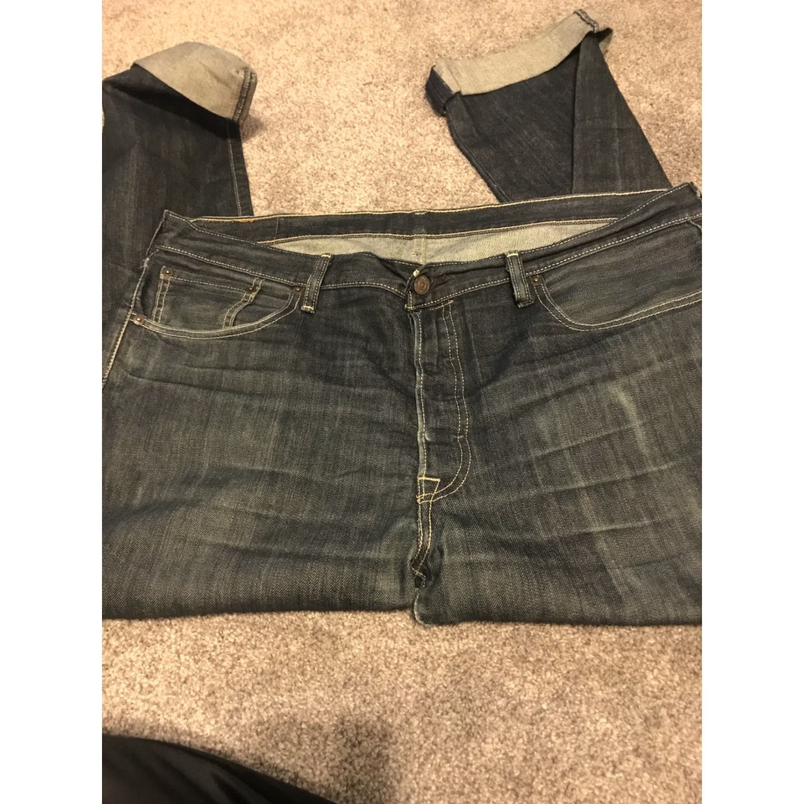 Levi's MENS Levi's 501 Original Fit Button Fly Jeans 38x34 Blue Size US 38 / EU 54 - 5 Thumbnail