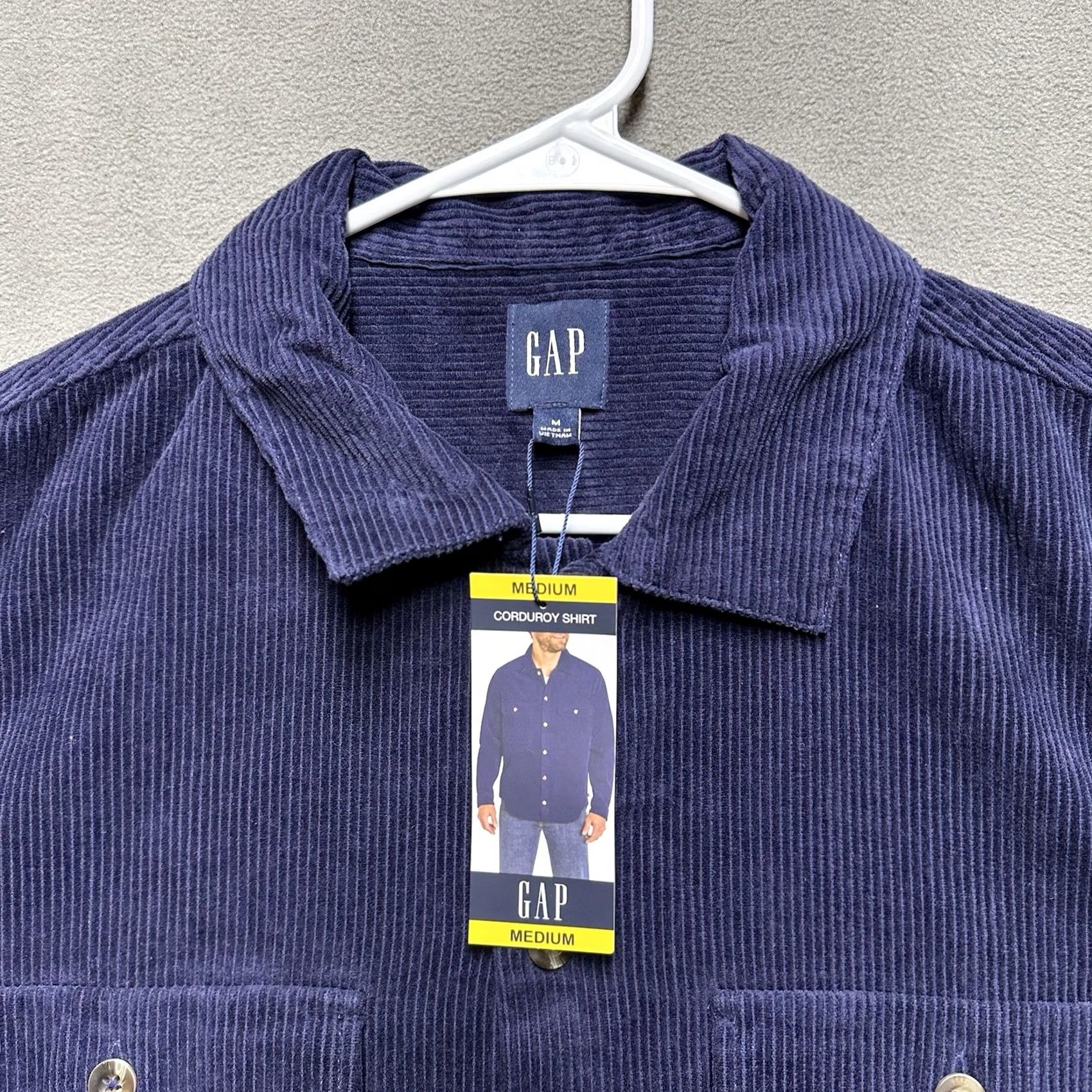 Gap GAP Shirt Button Up Corduroy Long Sleeve Mens Medium Eclipse Blue Size US M / EU 48-50 / 2 - 3 Thumbnail