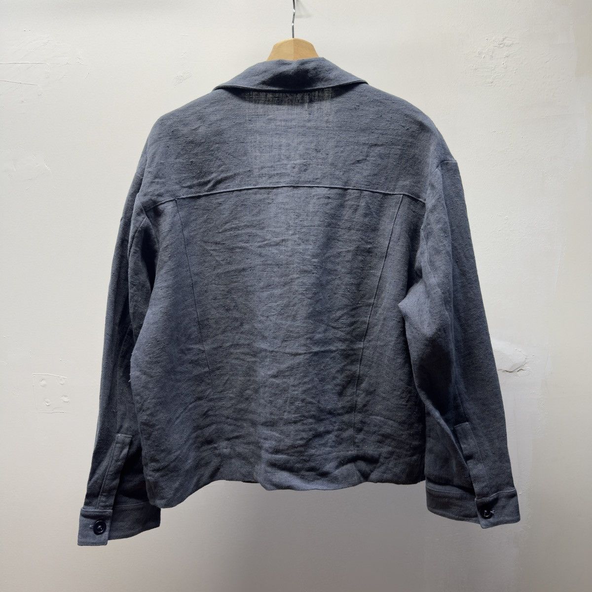 William Frederick William Frederick Dusty Blue Butcher Linen Cafe Jacket Size US S / EU 44-46 / 1 - 4 Thumbnail