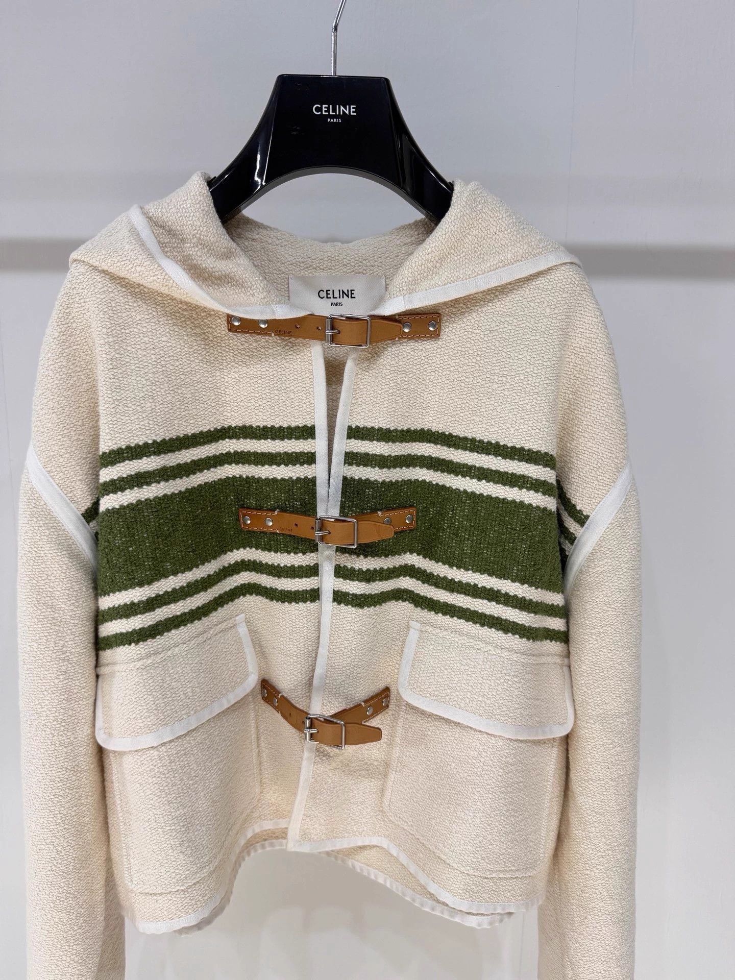Celine Celine stripe leather buckle letter jacket 40 Size M / US 6-8 / IT 42-44 - 2 Thumbnail