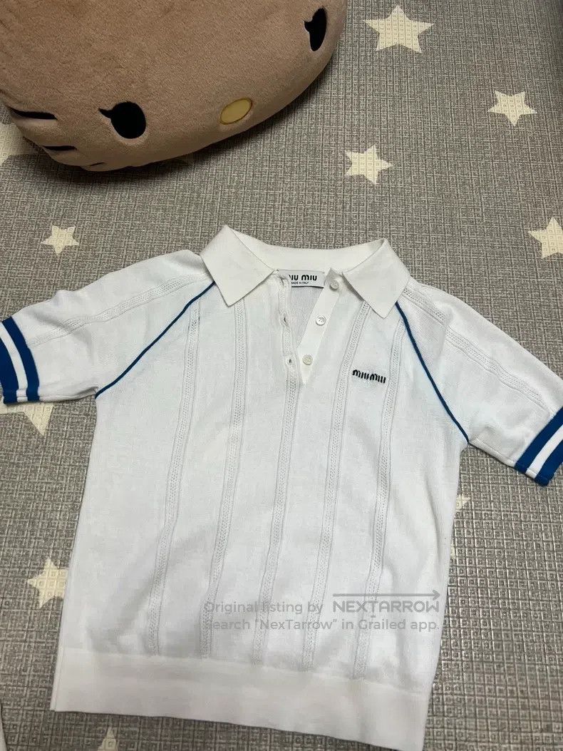 Miu Miu Miu Miu Size S Knitted color matching Polo short sleeves Size S / US 4 / IT 40 - 1 Thumbnail